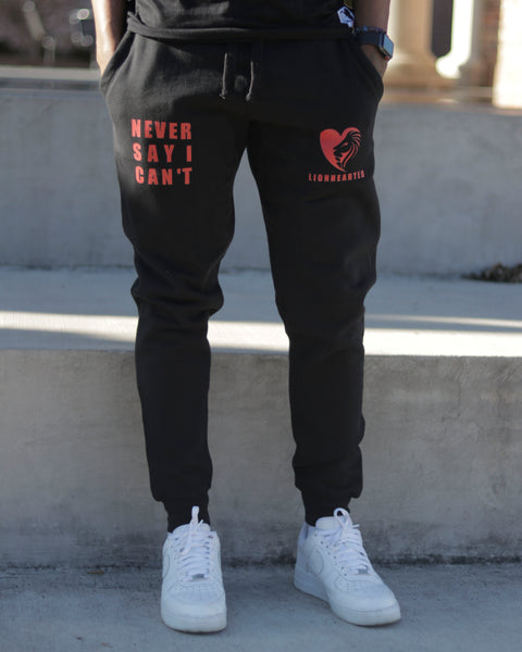 Sweatpants Black Embroidered – Lion Heart Training